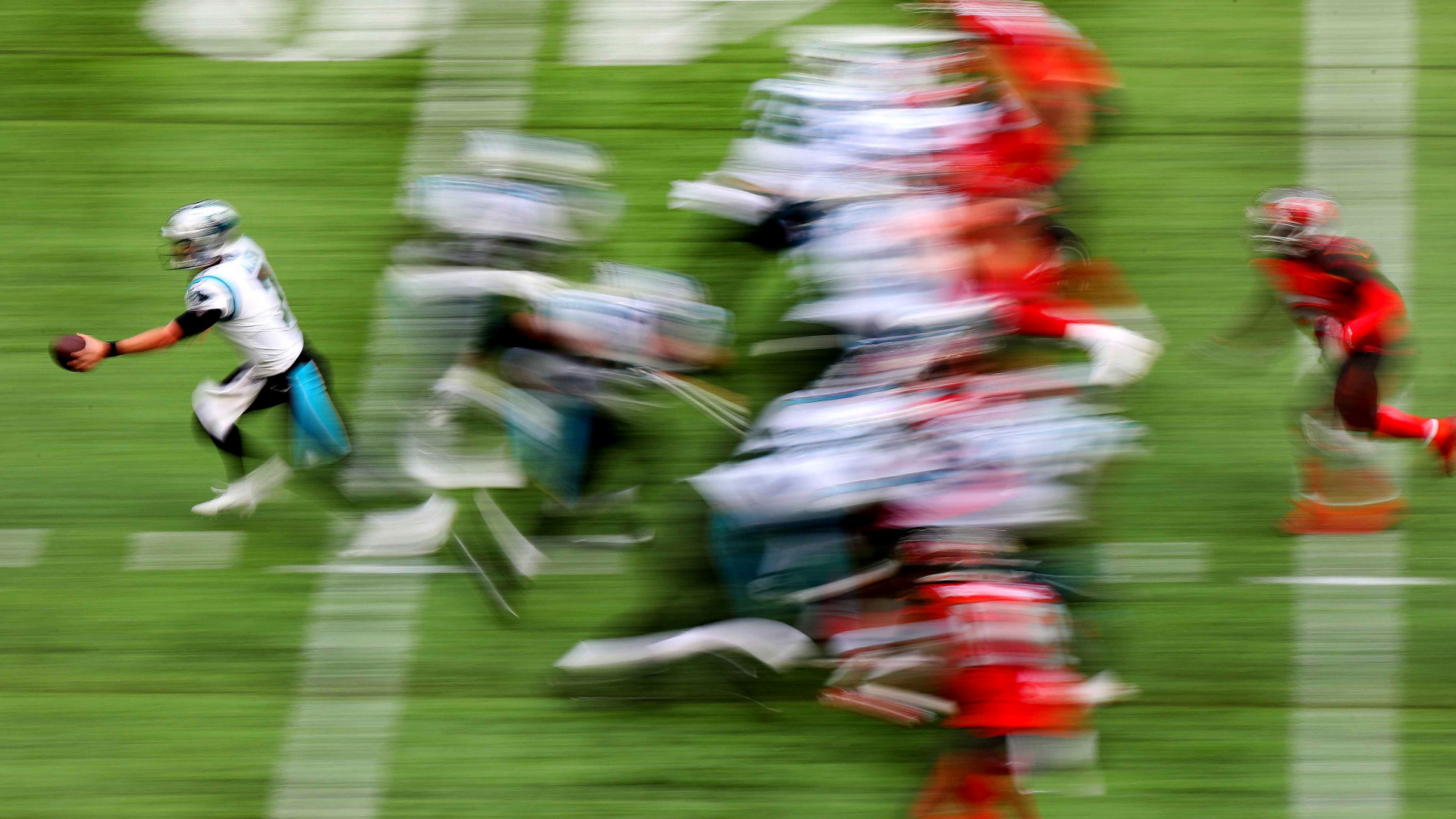 Panthers Kyle Allen Blur of Colour.