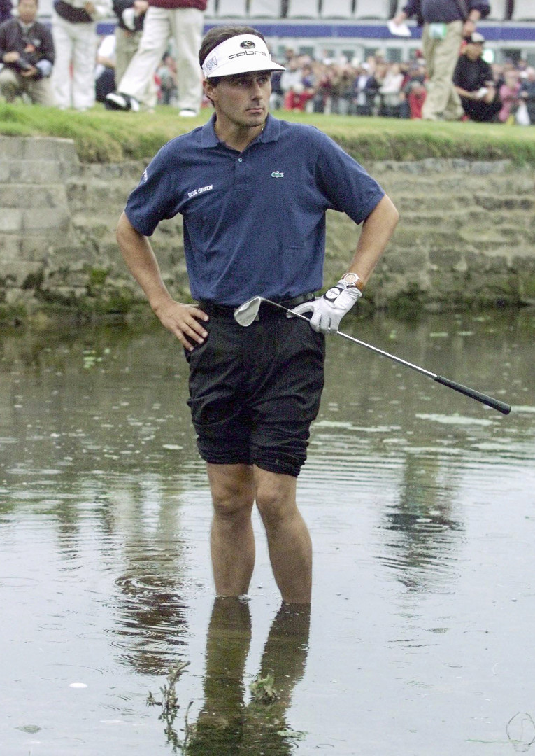 John Vandervelde stands in the burne at the open.